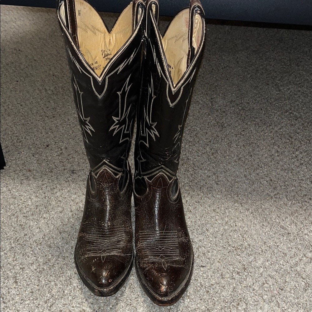 Tony Lama Men’s Western Brown Black Western Boots